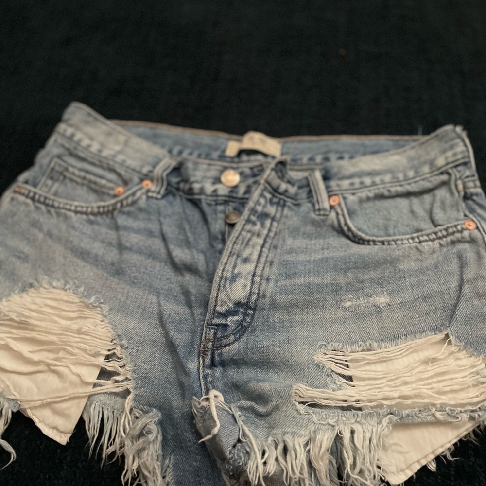 Free People Sz 28 Distressed Jean Shorts